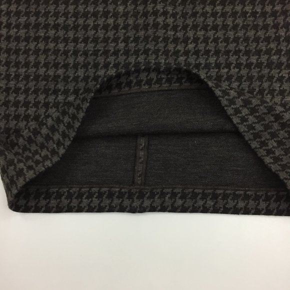 ARMANI COLLEZIONI Italy 100% Virgin Wool Brown/Dk Brown Houndstooth Pencil Skirt - Picture 5 of 7